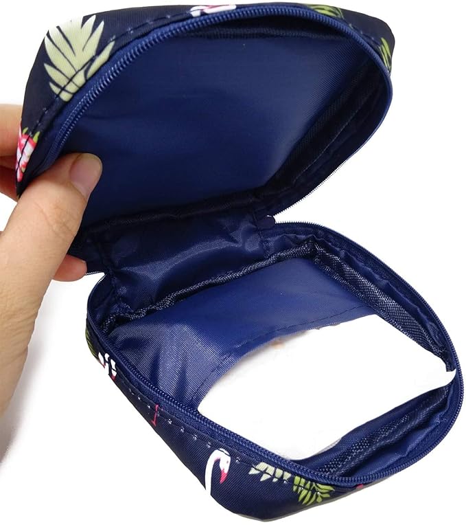 House of Quirk Sanitary Napkin Storage Bag/Cosmetic Bag, Menstrual Pad Bag With Zipper, Napkin Storage Purse,