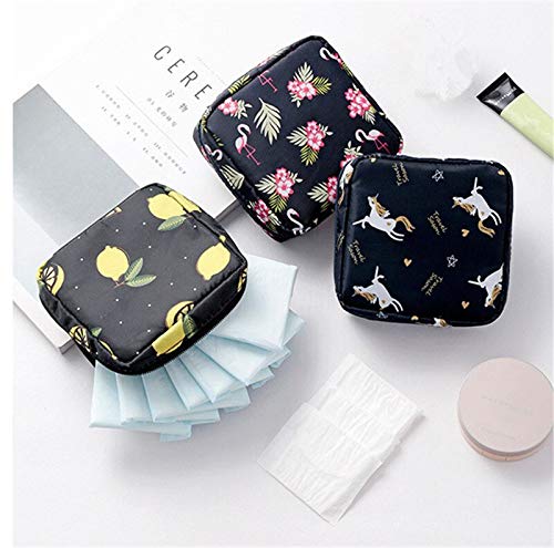 House of Quirk Sanitary Napkin Storage Bag/Cosmetic Bag, Menstrual Pad Bag With Zipper, Napkin Storage Purse,