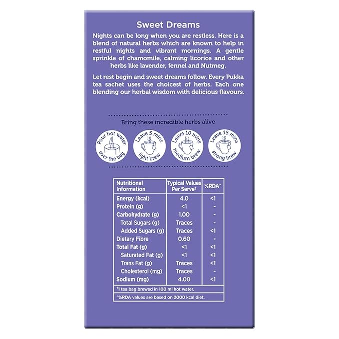 Pukka Chamomile and Lavender for Night Time Sleep I Herbal Infusions I 25 infusion tea bags