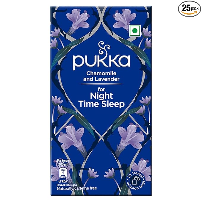 Pukka Chamomile and Lavender for Night Time Sleep I Herbal Infusions I 25 infusion tea bags