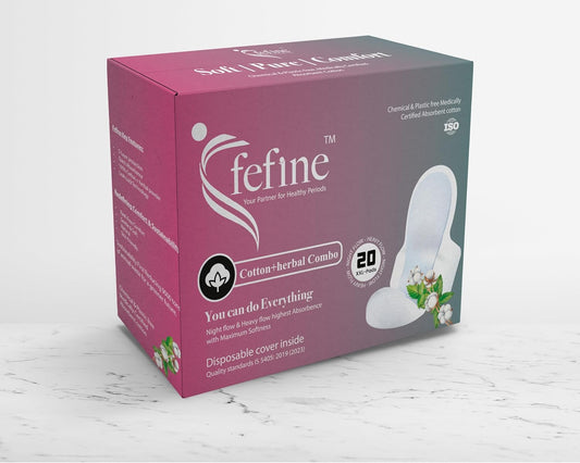 Organic Cotton Plus Herbal Sanitary Pads for Women XXL – Combo Pack of 20 | Organic Sanitary Pads with Aloe Vera, Neem & Camel Grass | Gentle Comfort, Skin-Friendly Napkins for Periods