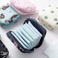 House of Quirk Sanitary Napkin Storage Bag/Cosmetic Bag, Menstrual Pad Bag With Zipper, Napkin Storage Purse,